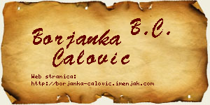 Borjanka Ćalović vizit kartica